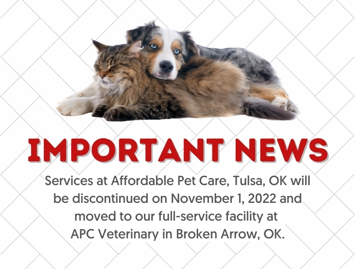 Services to Be Discontinued - Visit Us at APC Veterinary After November 1, 2022